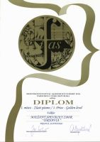 Diplom za 1. miesto v Zlatom pásme - kategória Folklór (124kb)